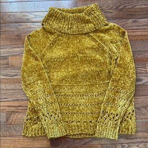 Mustard yellow cowl neck sweater
